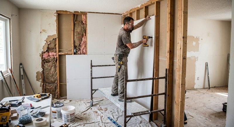 Garage Drywall Replacement in Olathe, KS